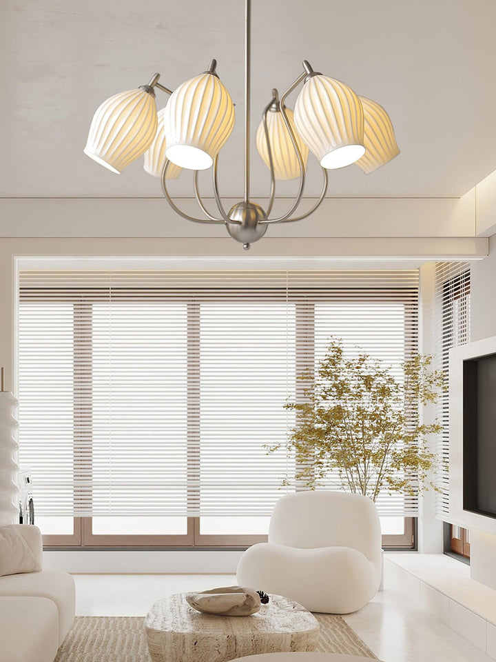 Lustra Chandelier en Céramique Canneleur Sculptural en Verre Élégant - Neutralighting