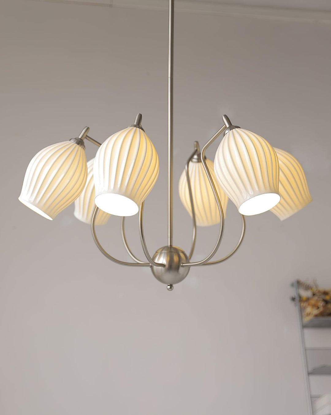Lustra Chandelier en Céramique Canneleur Sculptural en Verre Élégant - Neutralighting