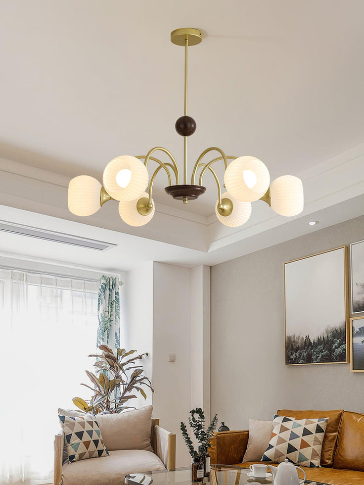 Lustra Chandelier Sculptural en Verre Canalisé - Neutralighting