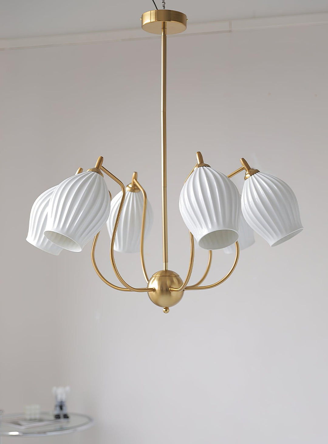 Lustra Chandelier en Céramique Canneleur Sculptural en Verre Élégant - Neutralighting