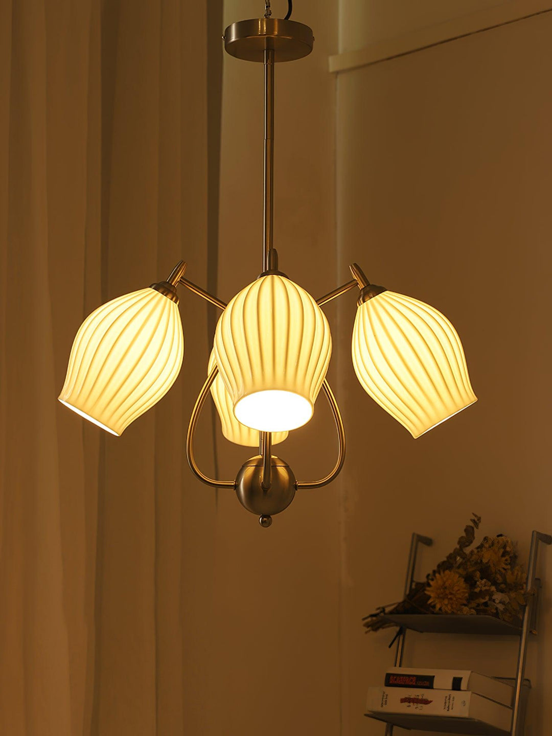 Lustra Chandelier en Céramique Canneleur Sculptural en Verre Élégant - Neutralighting