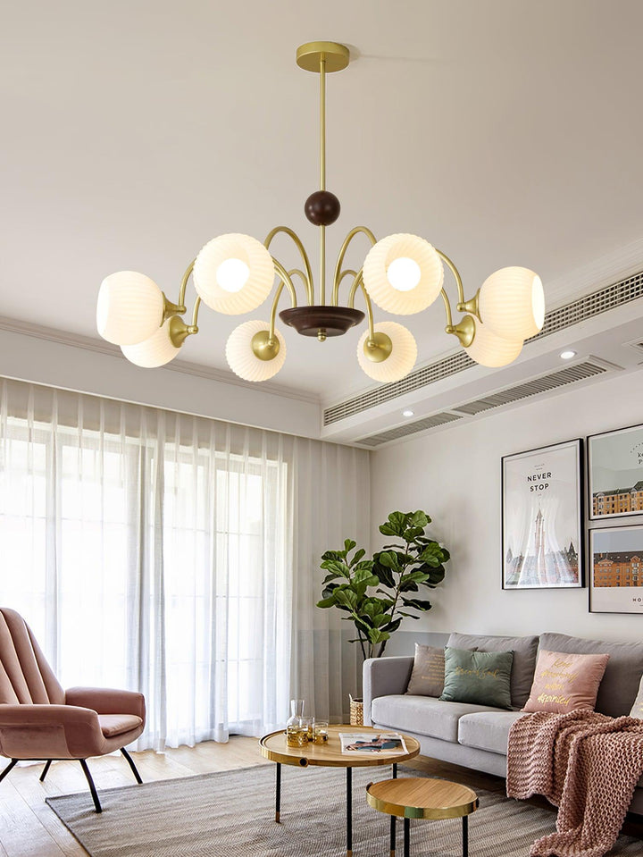 Lustra Chandelier Sculptural en Verre Canalisé - Neutralighting