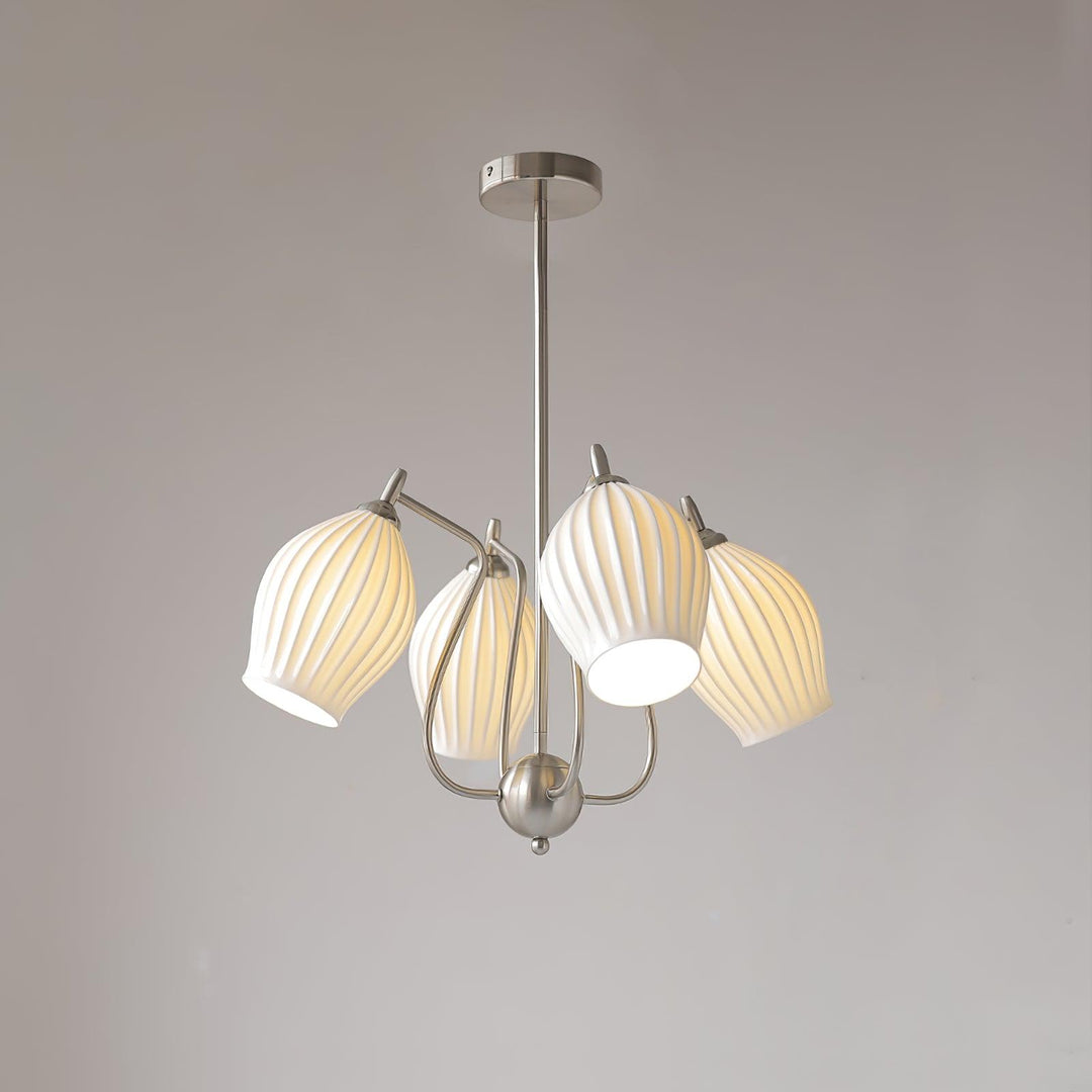 Lustra Chandelier en Céramique Canneleur Sculptural en Verre Élégant - Neutralighting