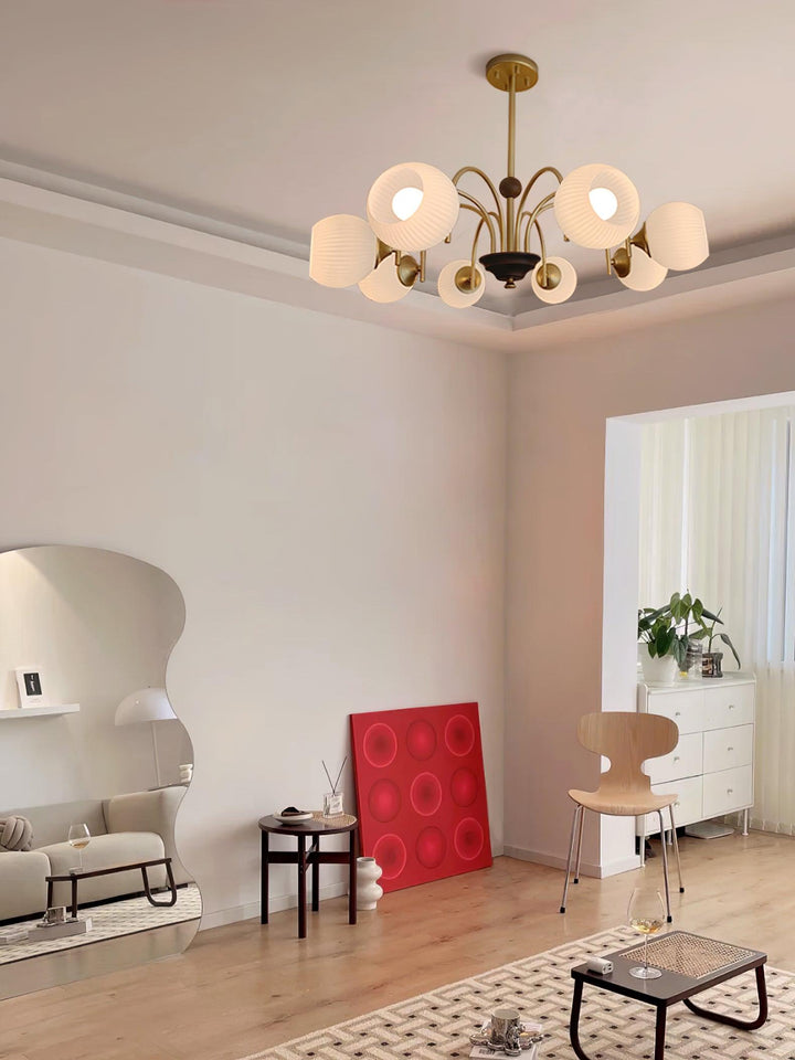 Lustra Chandelier Sculptural en Verre Canalisé - Neutralighting
