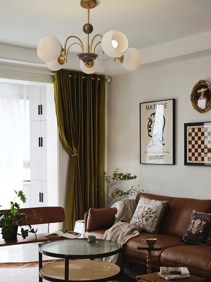 Lustra Chandelier Sculptural en Verre Canalisé - Neutralighting