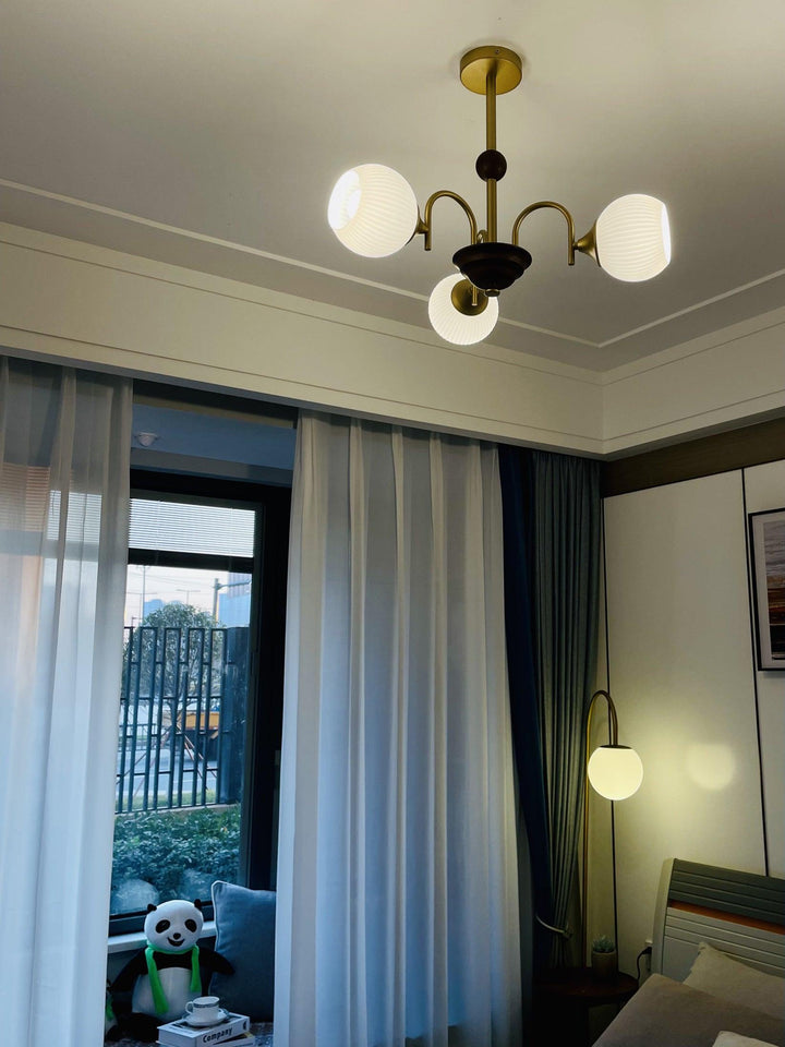 Lustra Chandelier Sculptural en Verre Canalisé - Neutralighting