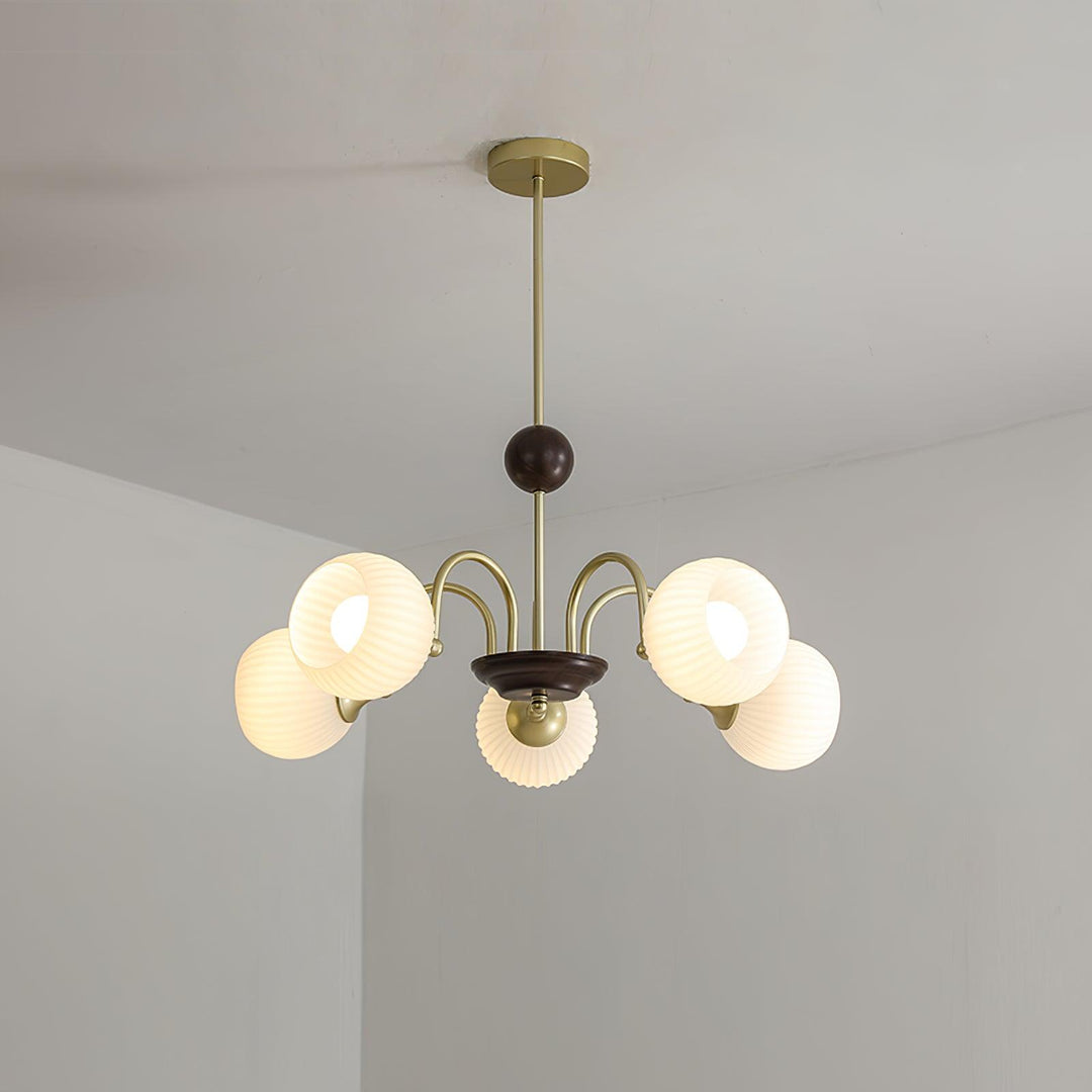 Lustra Chandelier Sculptural en Verre Canalisé - Neutralighting