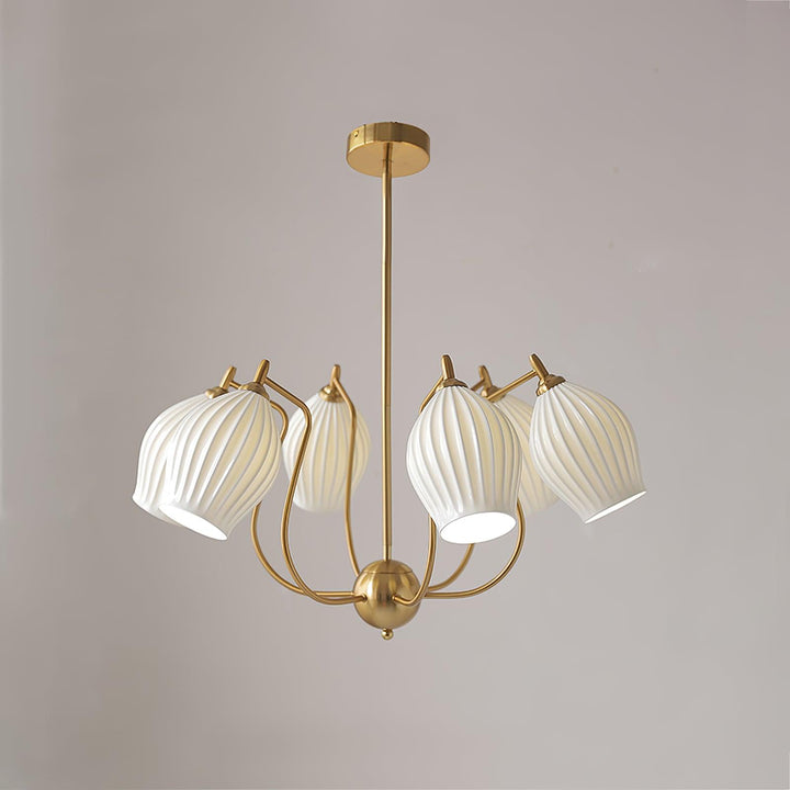 Lustra Chandelier en Céramique Canneleur Sculptural en Verre Élégant - Neutralighting
