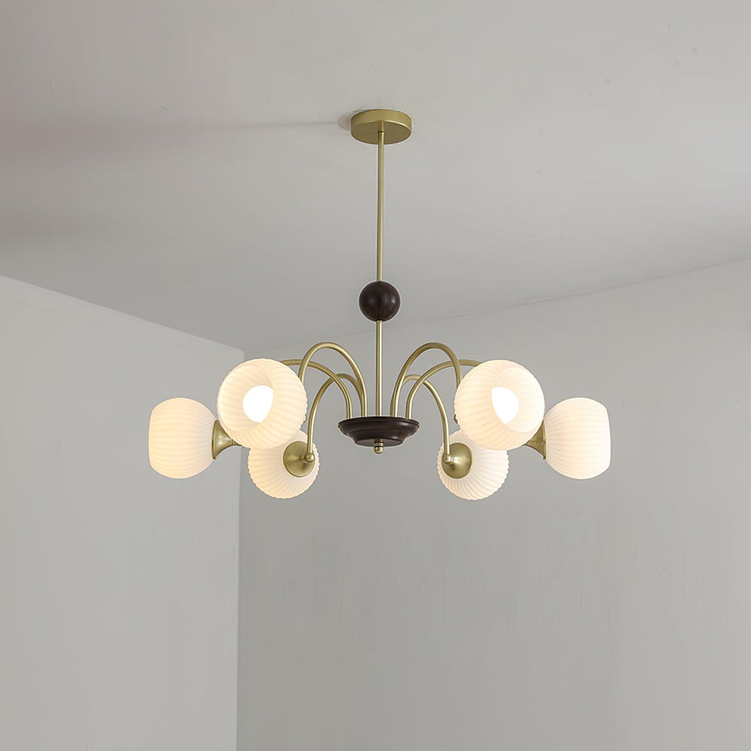 Lustra Chandelier Sculptural en Verre Canalisé - Neutralighting