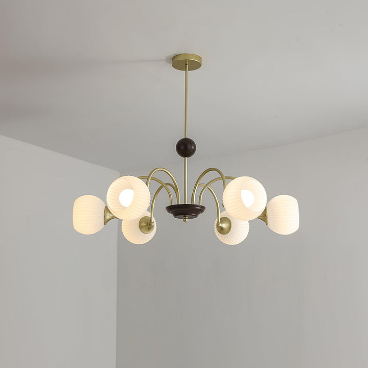 Lustra Chandelier Sculptural en Verre Canalisé - Neutralighting