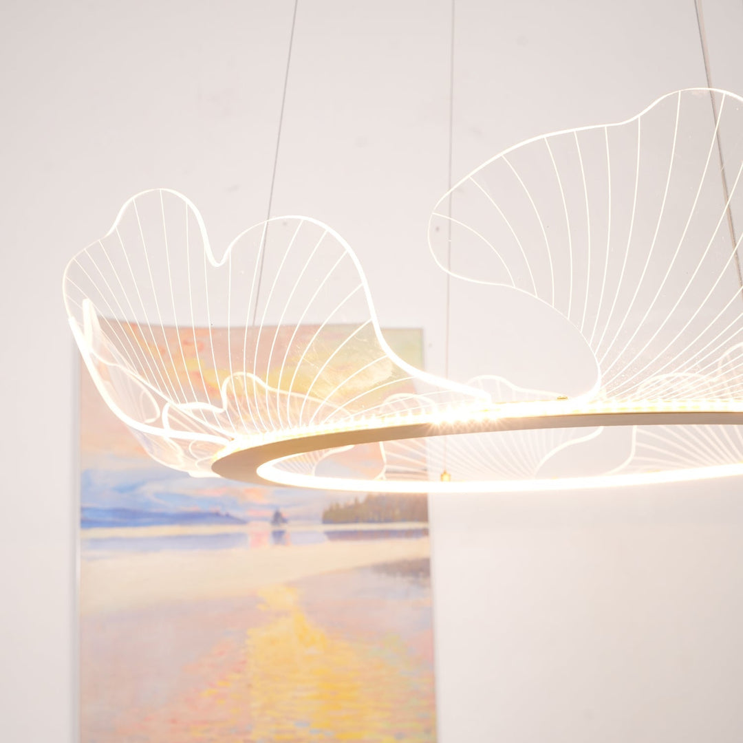 Lustra Suspension en Acrylique Givré Anneau Floral - Neutralighting