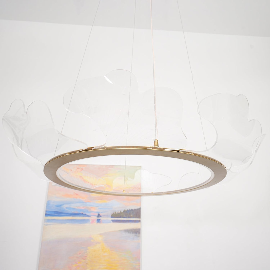 Lustra Suspension en Acrylique Givré Anneau Floral - Neutralighting