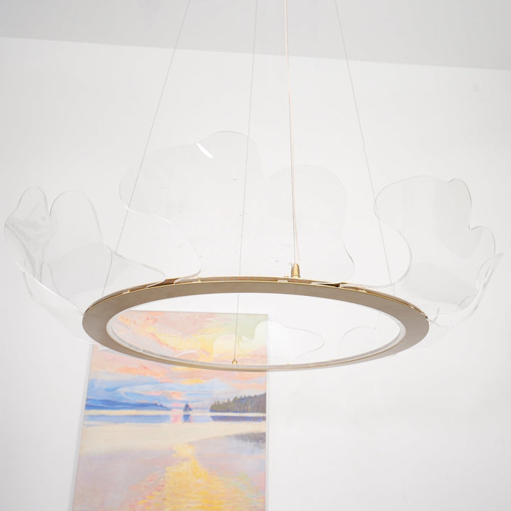 Lustra Suspension en Acrylique Givré Anneau Floral - Neutralighting