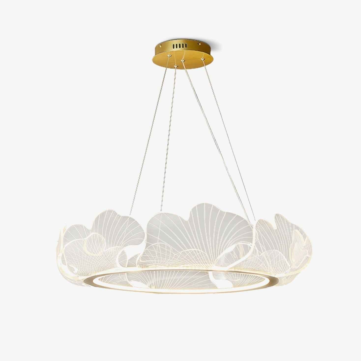 Lustra Suspension en Acrylique Givré Anneau Floral - Neutralighting