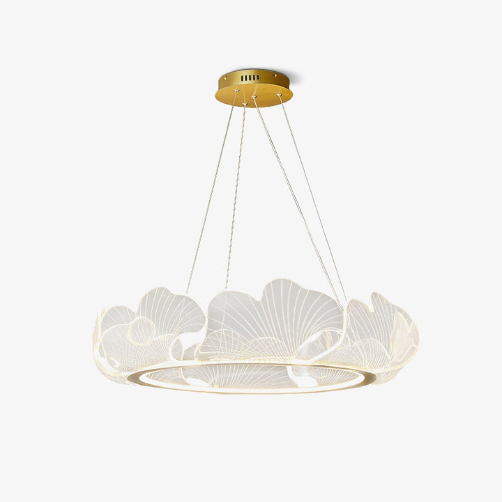 Lustra Suspension en Acrylique Givré Anneau Floral - Neutralighting