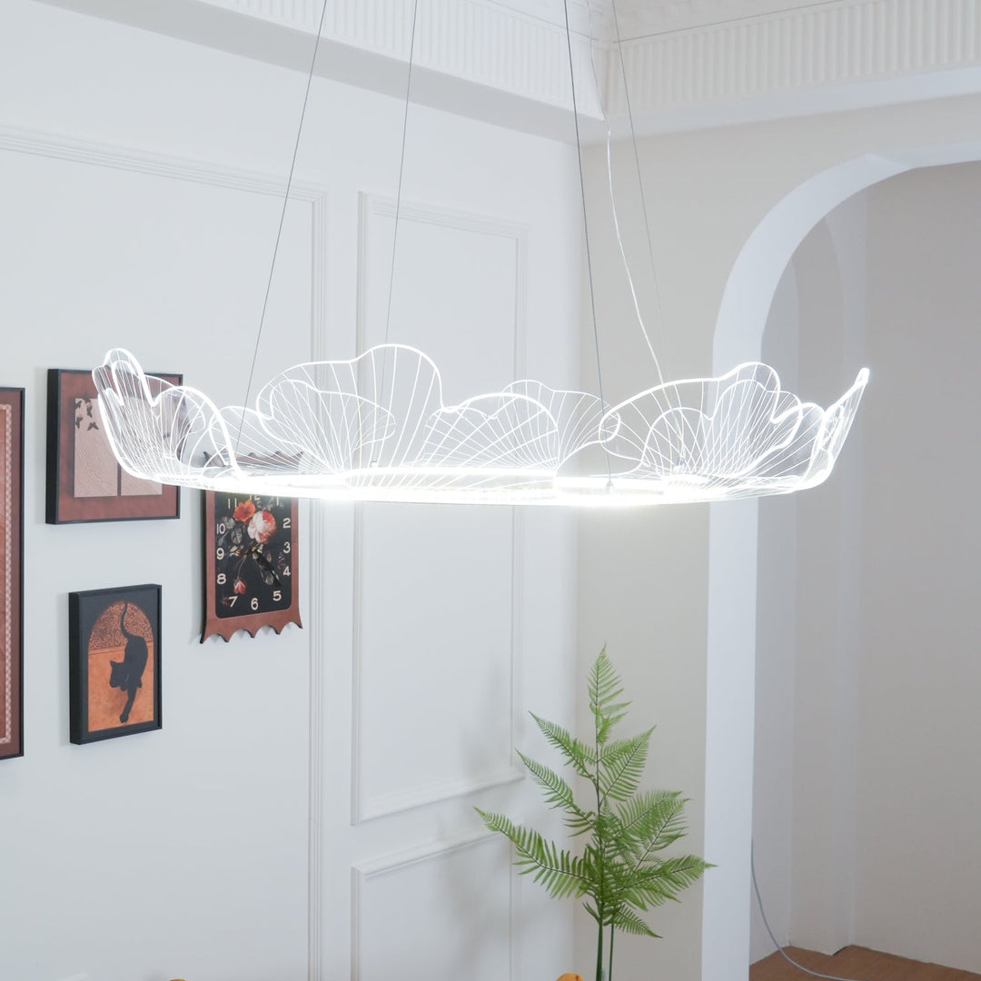 Lustra Suspension en Acrylique Givré Anneau Floral - Neutralighting