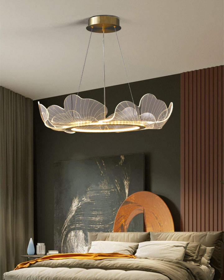 Lustra Suspension en Acrylique Givré Anneau Floral - Neutralighting