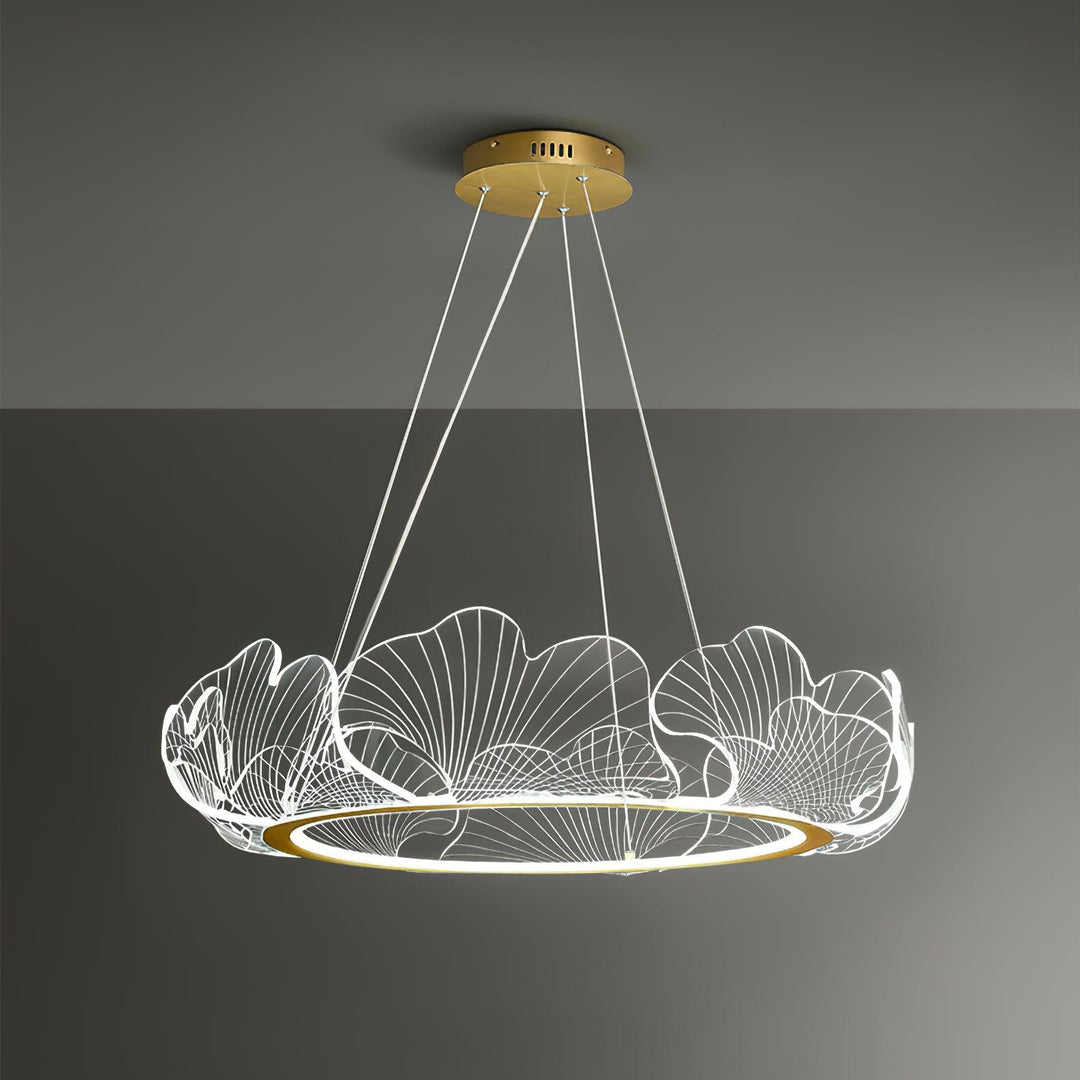 Lustra Suspension en Acrylique Givré Anneau Floral - Neutralighting