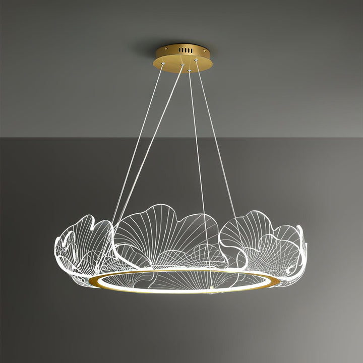 Lustra Suspension en Acrylique Givré Anneau Floral - Neutralighting