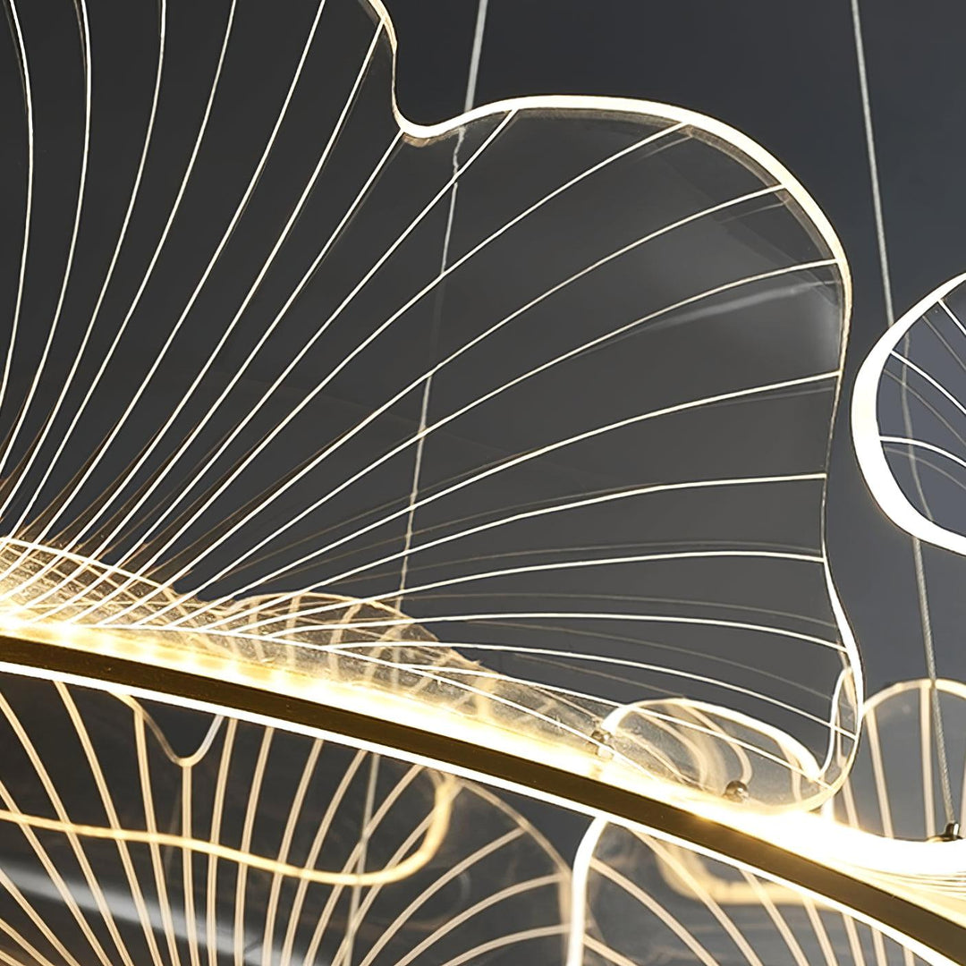 Lustra Suspension en Acrylique Givré Anneau Floral - Neutralighting