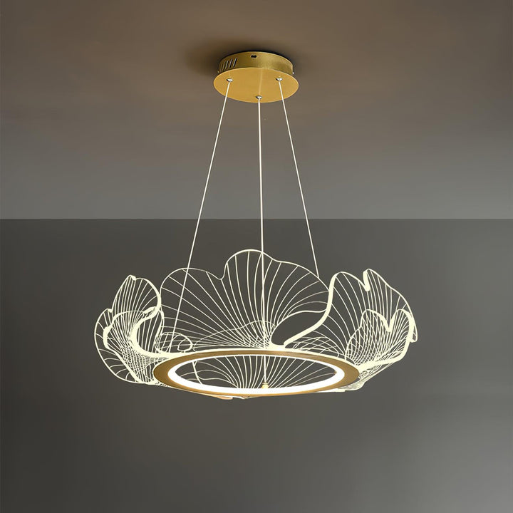Lustra Suspension en Acrylique Givré Anneau Floral - Neutralighting