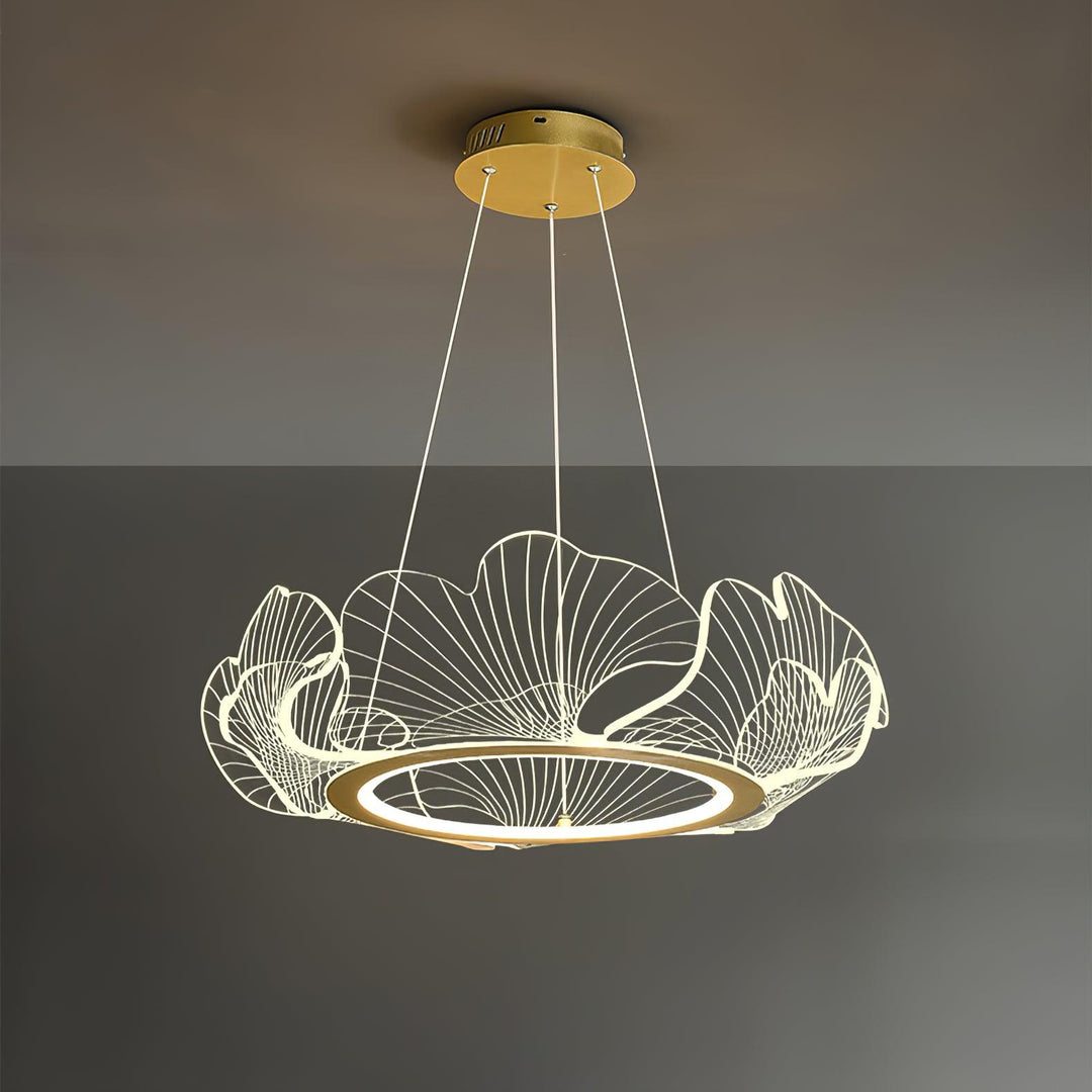 Lustra Suspension en Acrylique Givré Anneau Floral - Neutralighting