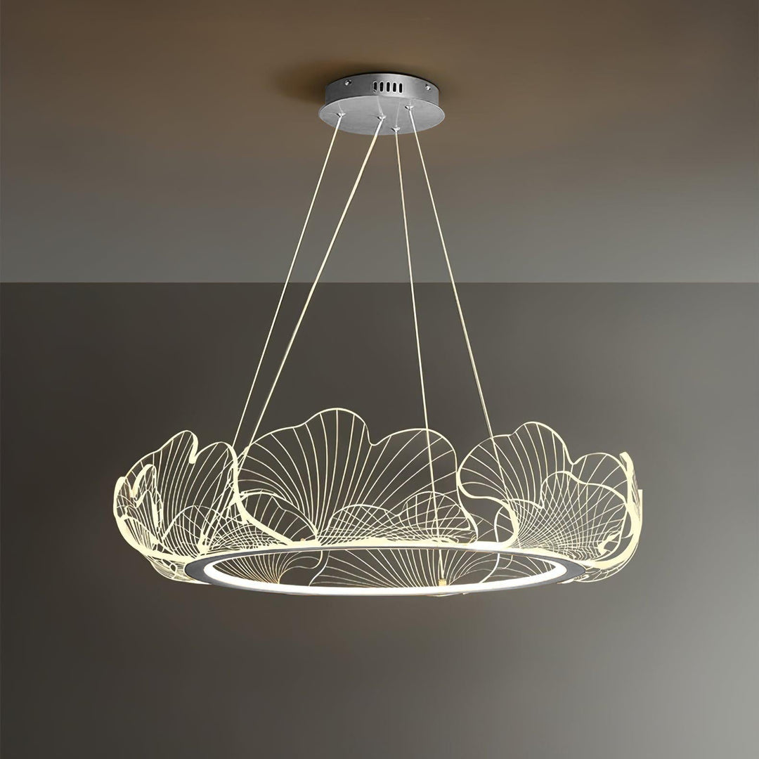 Lustra Suspension en Acrylique Givré Anneau Floral - Neutralighting