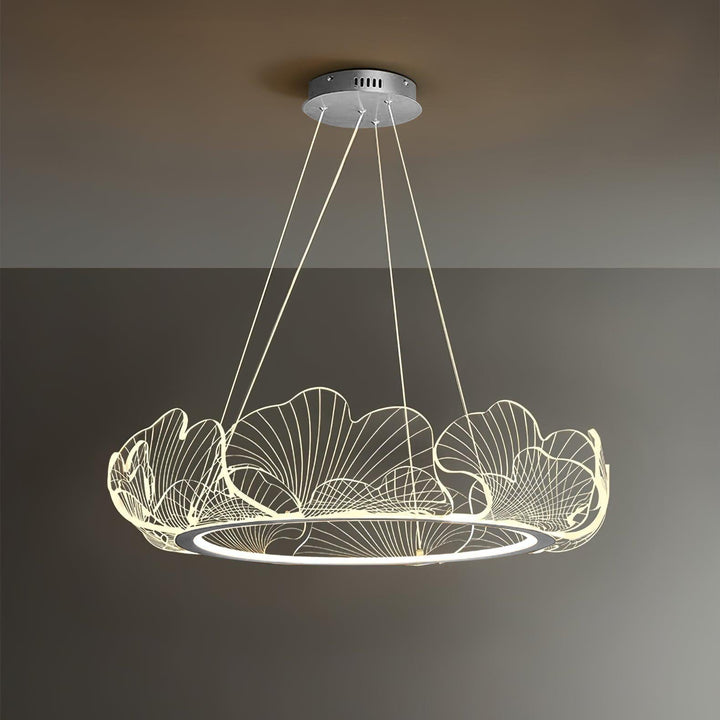 Lustra Suspension en Acrylique Givré Anneau Floral - Neutralighting