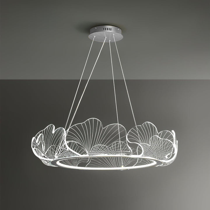 Lustra Suspension en Acrylique Givré Anneau Floral - Neutralighting