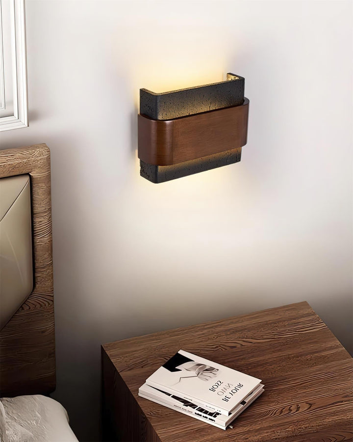 Ritta Lampe Murale Arc Fini Bois Travertin - Neutralighting