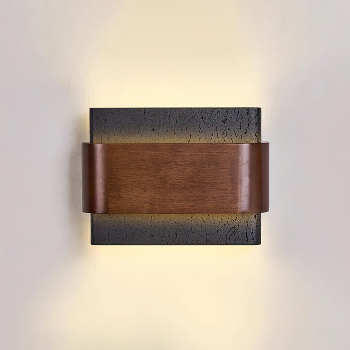 Ritta Lampe Murale Arc Fini Bois Travertin - Neutralighting