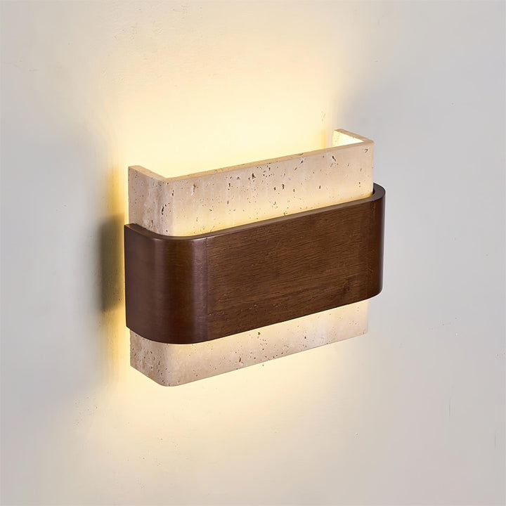 Ritta Lampe Murale Arc Fini Bois Travertin - Neutralighting