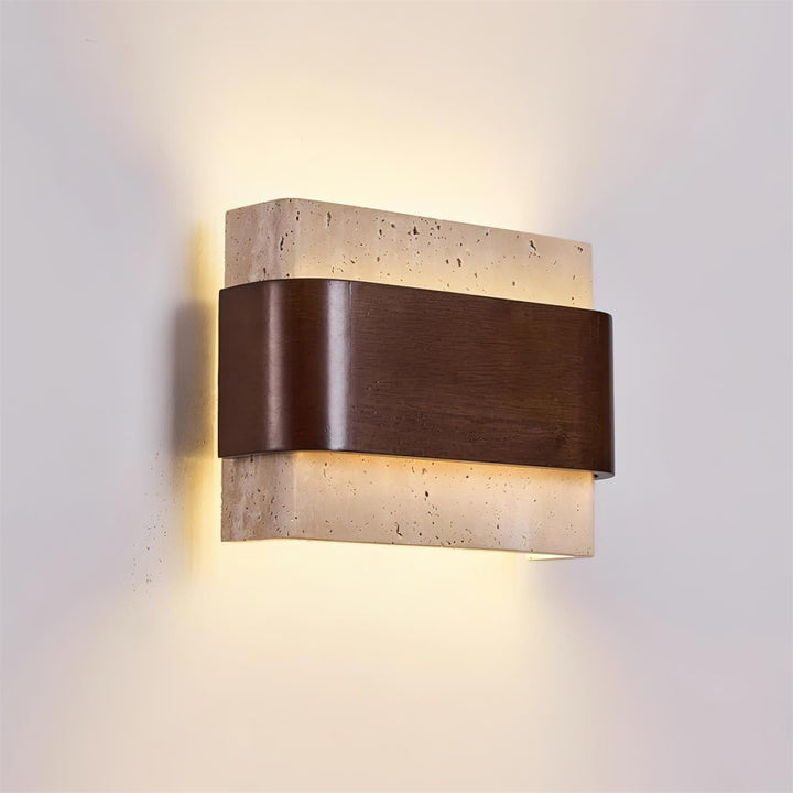 Ritta Lampe Murale Arc Fini Bois Travertin - Neutralighting
