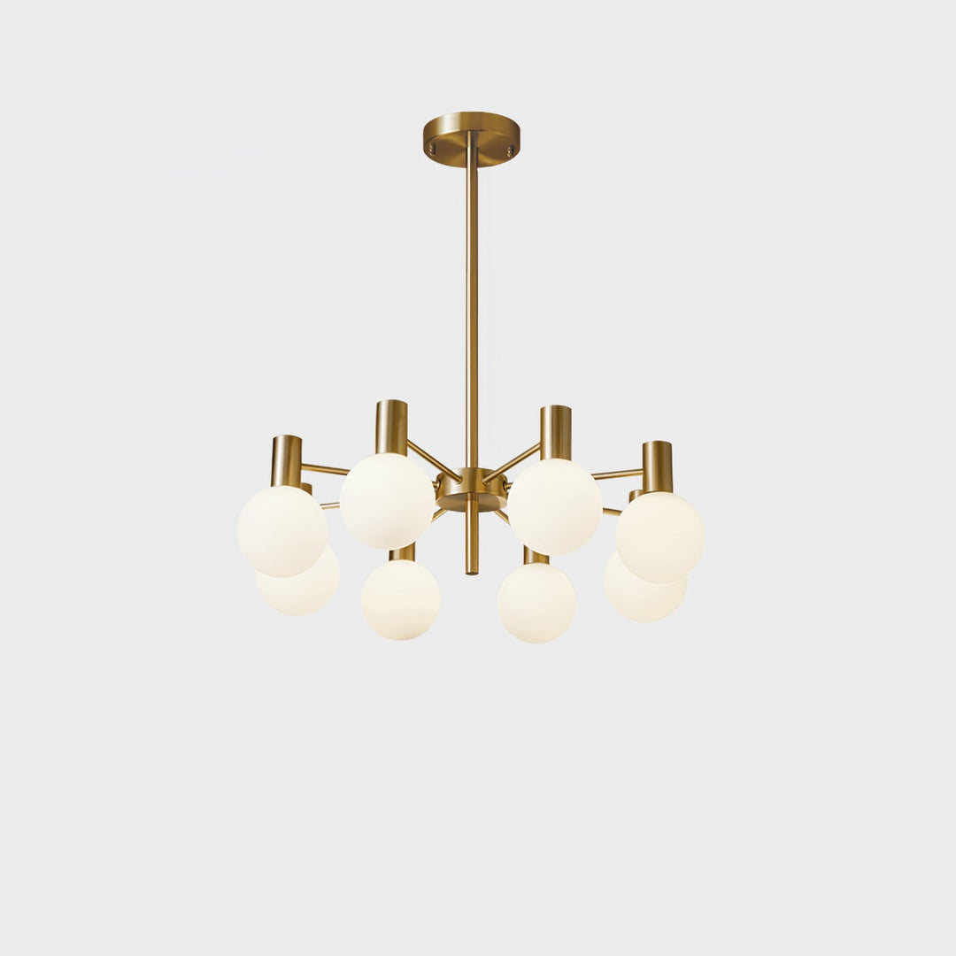 Lustra Chandelier Globe En Verre Cadre Doré Moderne - Neutralighting