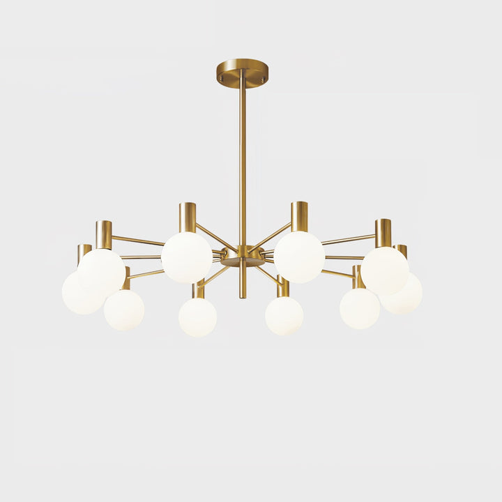 Lustra Chandelier Globe En Verre Cadre Doré Moderne - Neutralighting