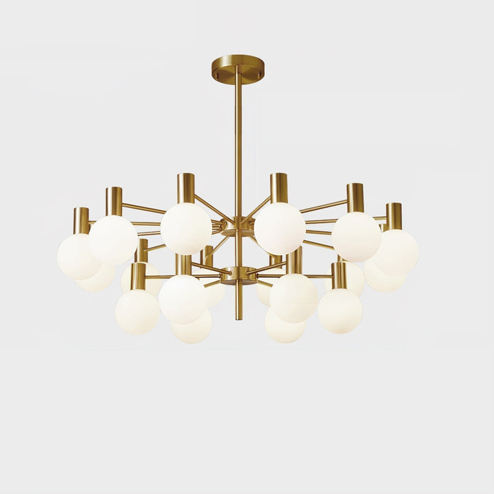 Lustra Chandelier Globe En Verre Cadre Doré Moderne - Neutralighting