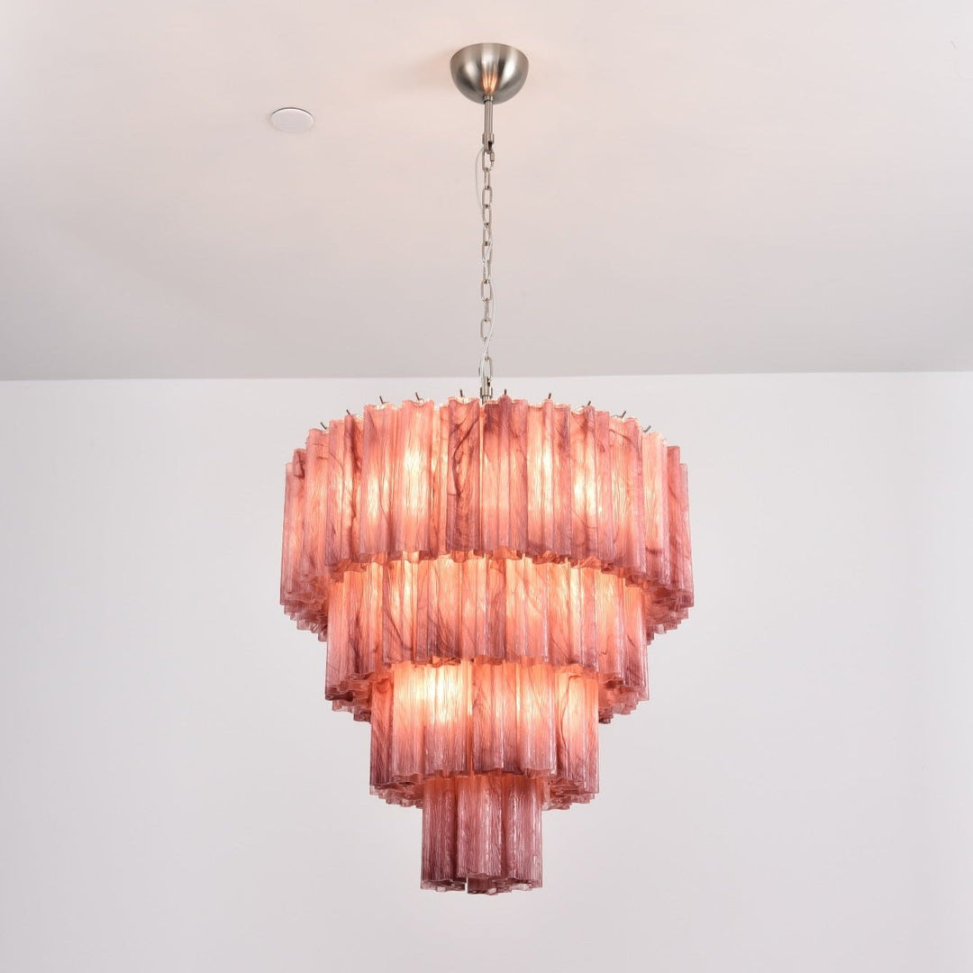 Aurora Lustre Cascade Superposé Verre Élégant Vintage - Neutralighting