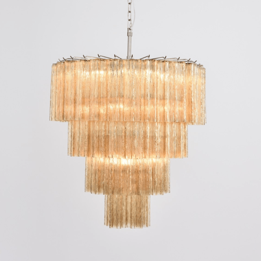 Aurora Lustre Cascade Superposé Verre Élégant Vintage - Neutralighting