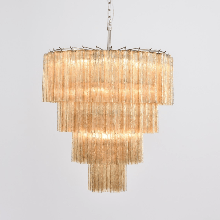 Aurora Lustre Cascade Superposé Verre Élégant Vintage - Neutralighting