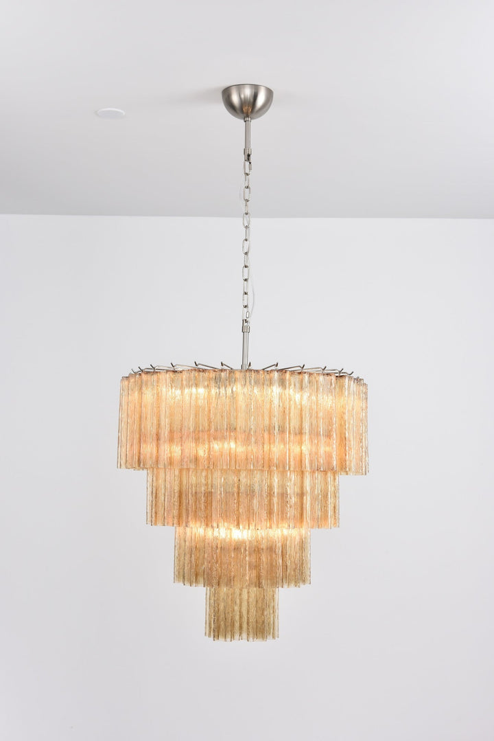Aurora Lustre Cascade Superposé Verre Élégant Vintage - Neutralighting