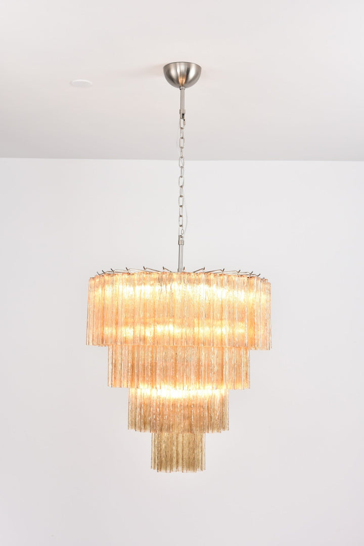 Aurora Lustre Cascade Superposé Verre Élégant Vintage - Neutralighting