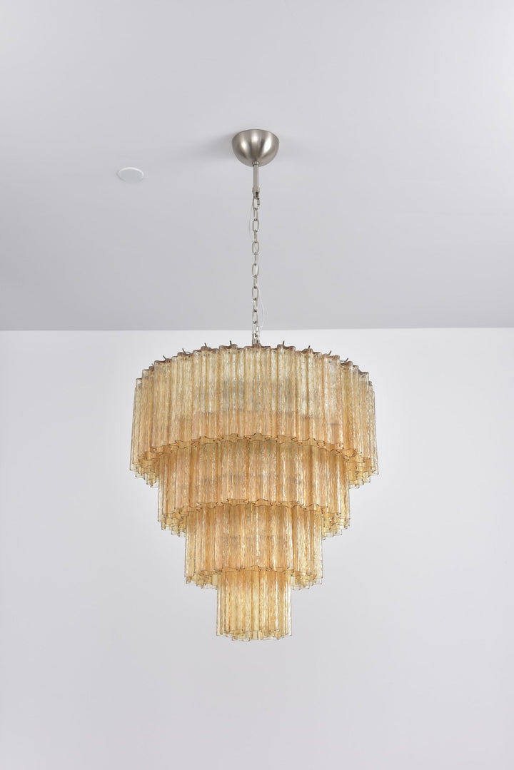 Aurora Lustre Cascade Superposé Verre Élégant Vintage - Neutralighting