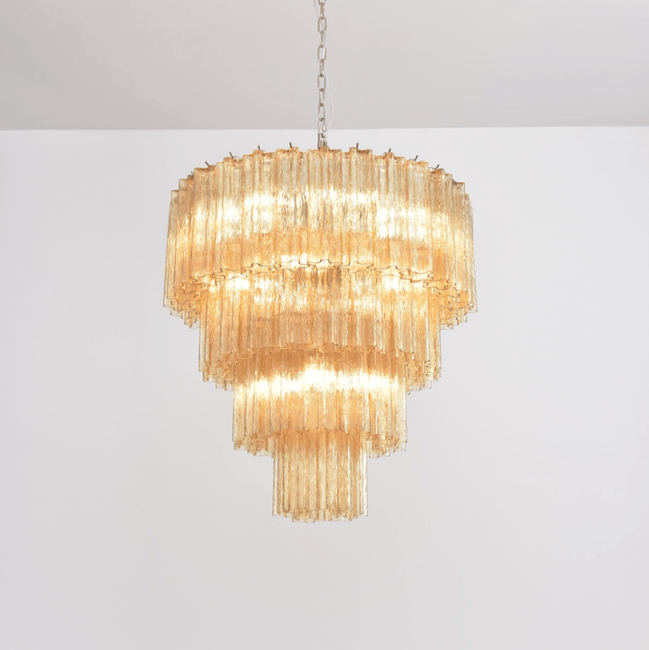 Aurora Lustre Cascade Superposé Verre Élégant Vintage - Neutralighting