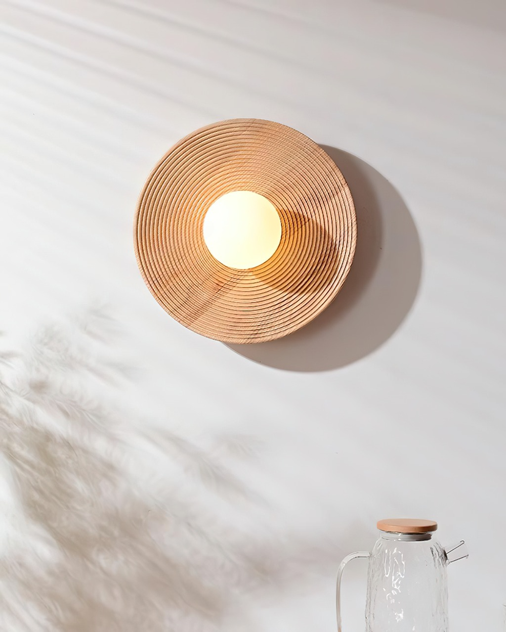 Serena Applique Murale Bois Rond Minimaliste - Neutralighting