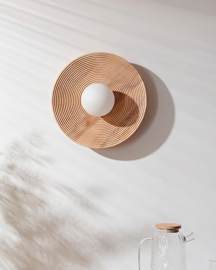 Serena Applique Murale Bois Rond Minimaliste - Neutralighting