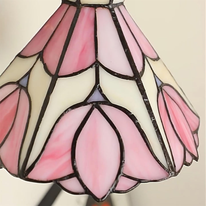 Applique Murale Tiffany Coloré Verre Floral Ombre Bois Support Ancien - Neutralighting