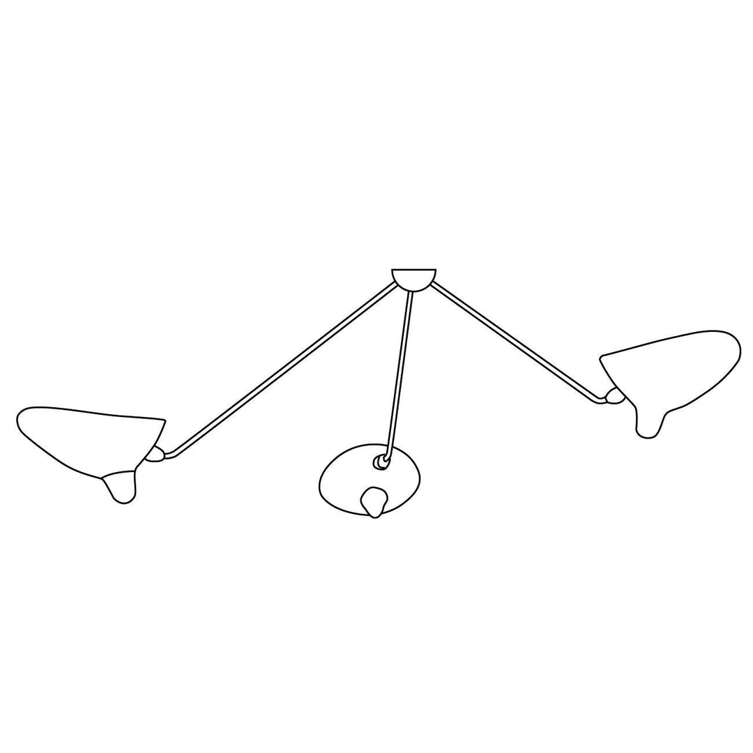 Solara Plafonnier Trois Bras Noir Sculptural - Neutralighting