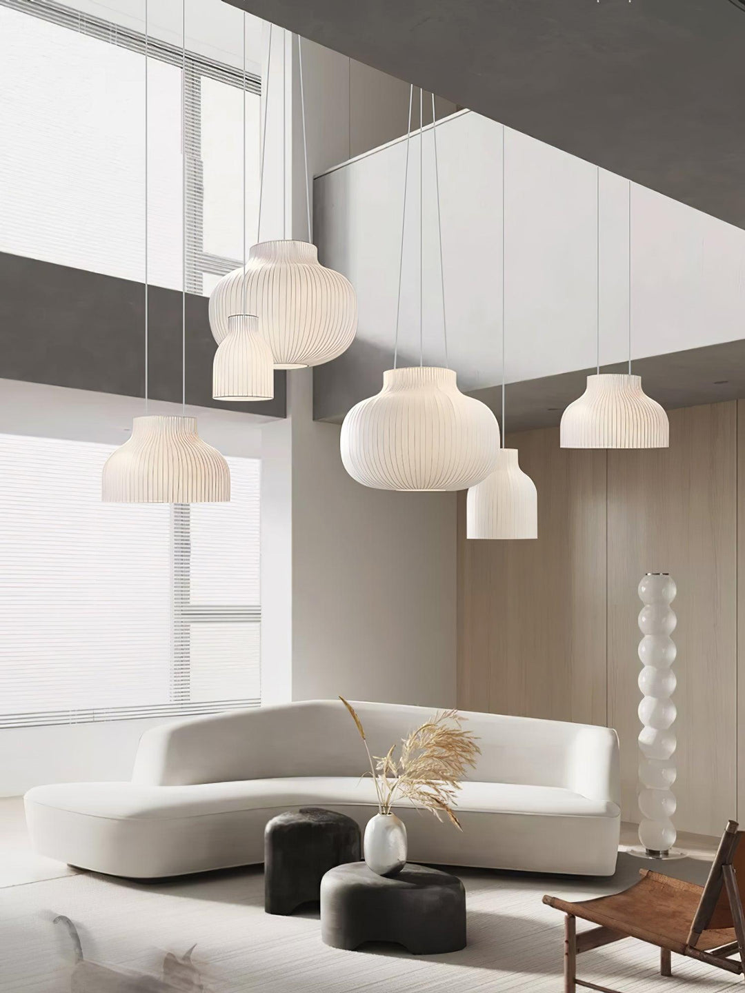 Lumina Lampe Pendante en Soie Canellée - Neutralighting