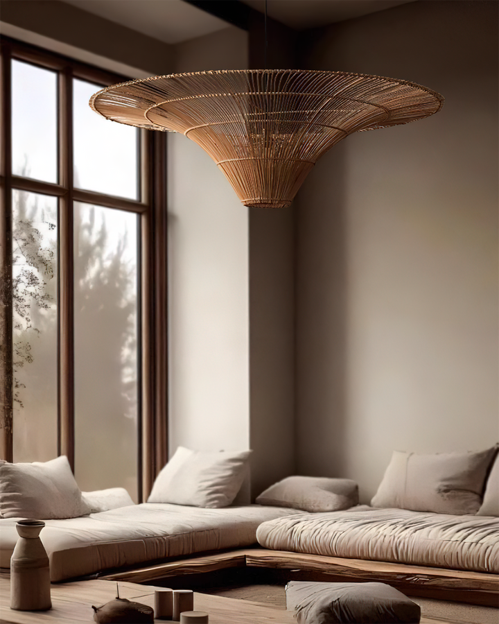 Juvio Lampe Suspension Rattan Tissée à la Main - Neutralighting