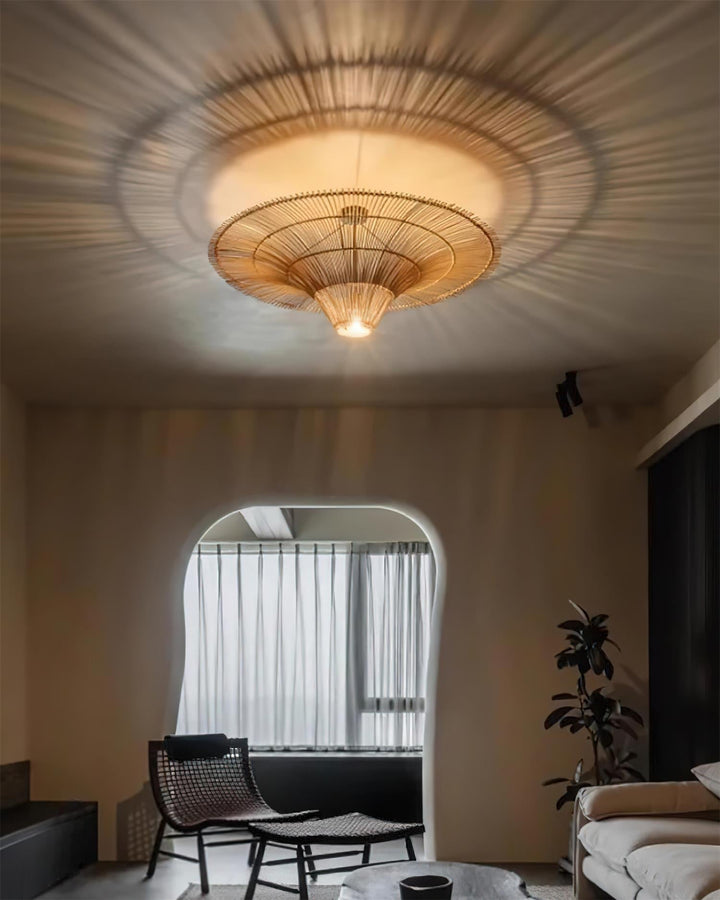Juvio Lampe Suspension Rattan Tissée à la Main - Neutralighting